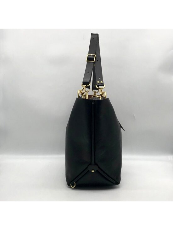 Form Function Form Black Horween Leather & Animal Print Flap 3 Way Bag main image 8